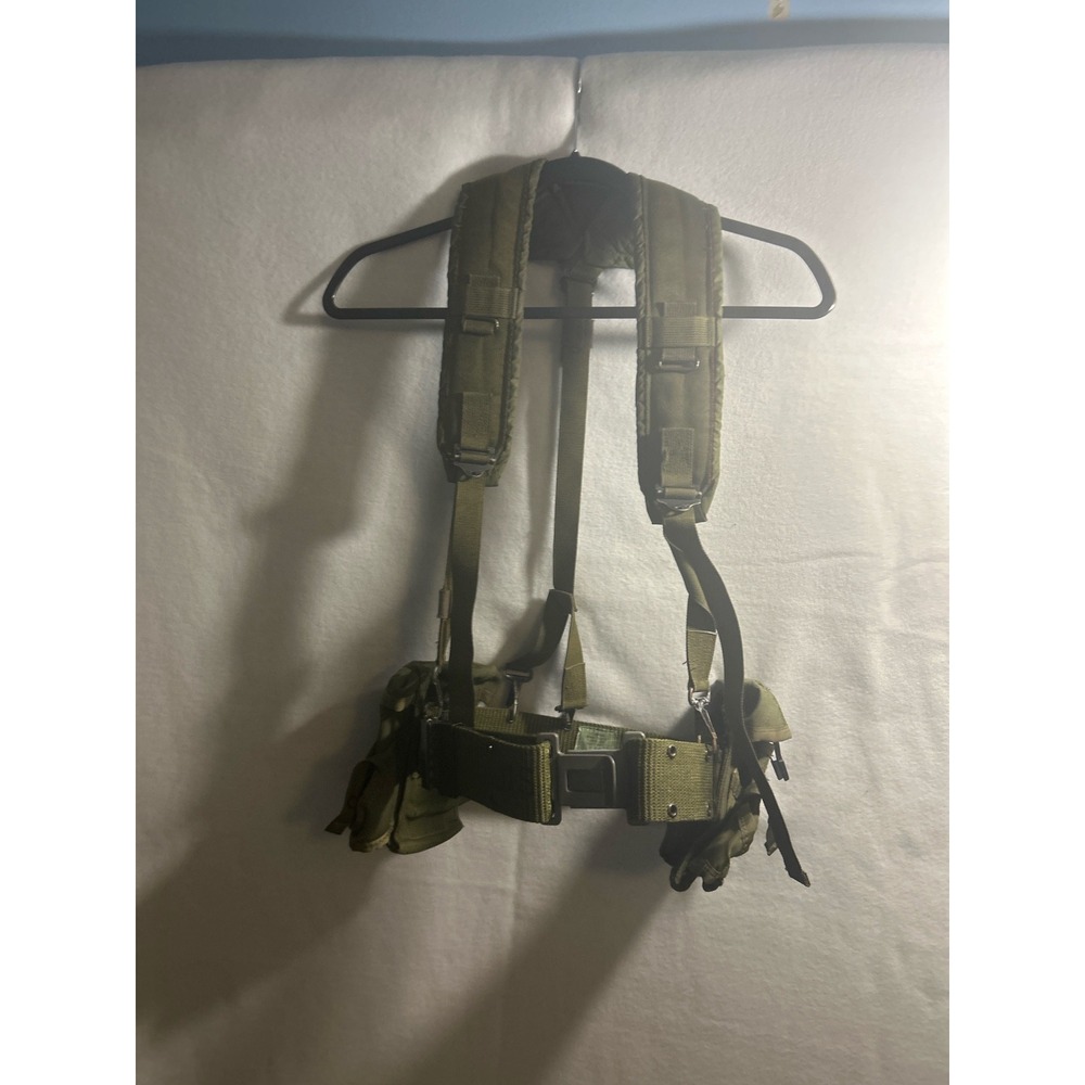 US Military ALICE LC-2 Tactical Load Bearing Vest Belt Suspenders Pouches Medium